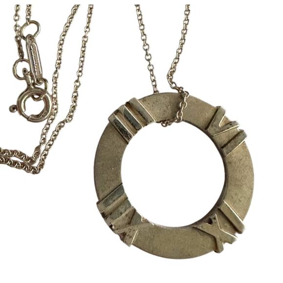 Tiffany and Co Atlas Circle Pendant Necklace - Picture 2 of 13